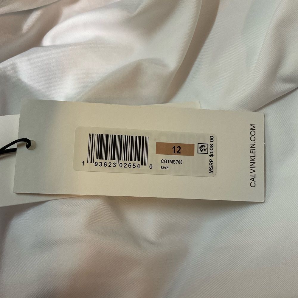 NEW Calvin Klein soft white high neck tummy control one piece swimsuit 12 - Picture 9 of 11